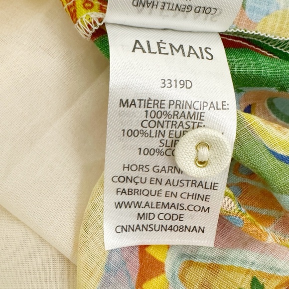 NWT ALÉMAIS Pinball Linen Paisley Print Belted MIDI Dress Sz 0 - Picture 7 of 16